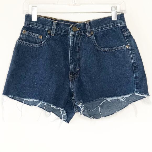 Eddie Bauer Jean Shorts 8 Petite Blue Jeans Cut Off Shorts Raw Hem - Picture 1 of 5